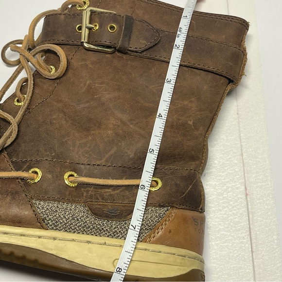 Sperry Women’s 9 Brown Leather Duck Boots Non-Marking Sole Lace Zip Riding Style - Picture 15 of 15